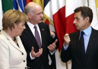Angela Merkel, Giorgios Papandreou și Nicolas Sarkozy