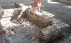 Inner walls bricklaying using salvaged bricks